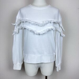Rails Sweatshirt Womens Medium Kinsey Fringe Western Rodeo Coastal Boho White